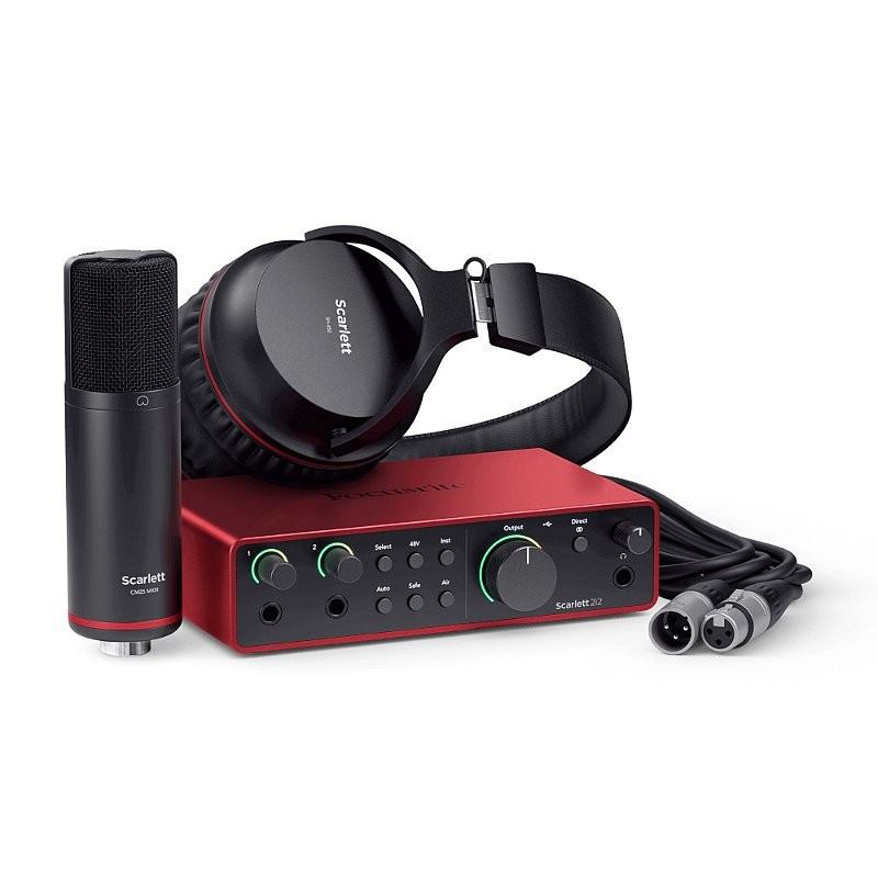 Kit de Gravação Focusrite Scarlett 2i2 Studio 4ª Geração