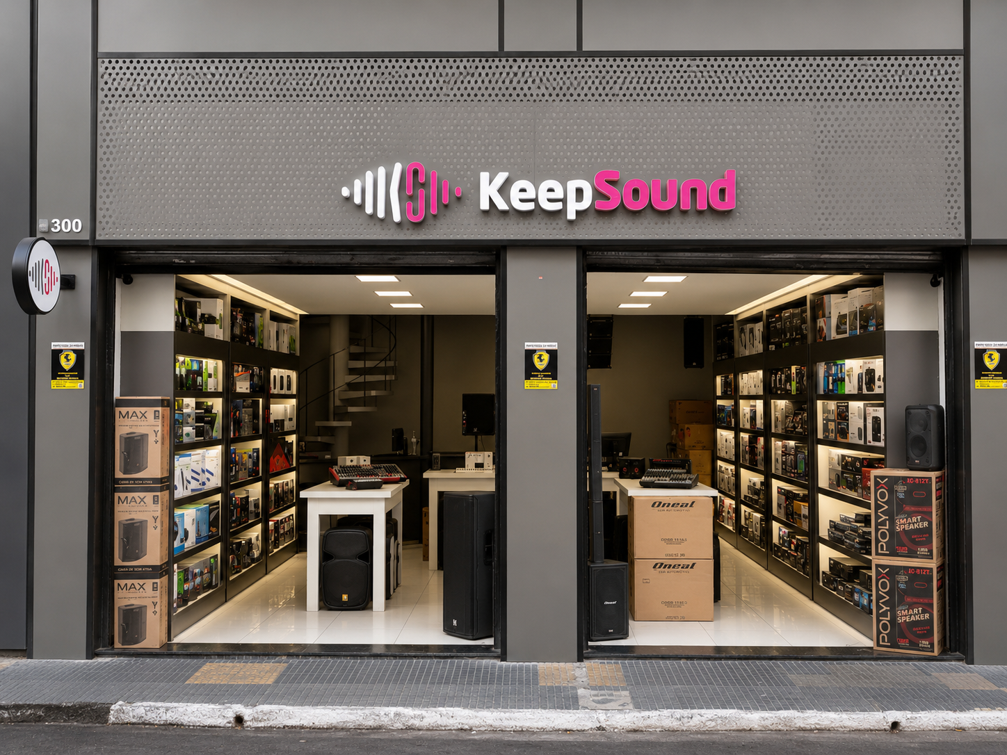 Fachada da loja KeepSound na Rua Santa Ifigênia