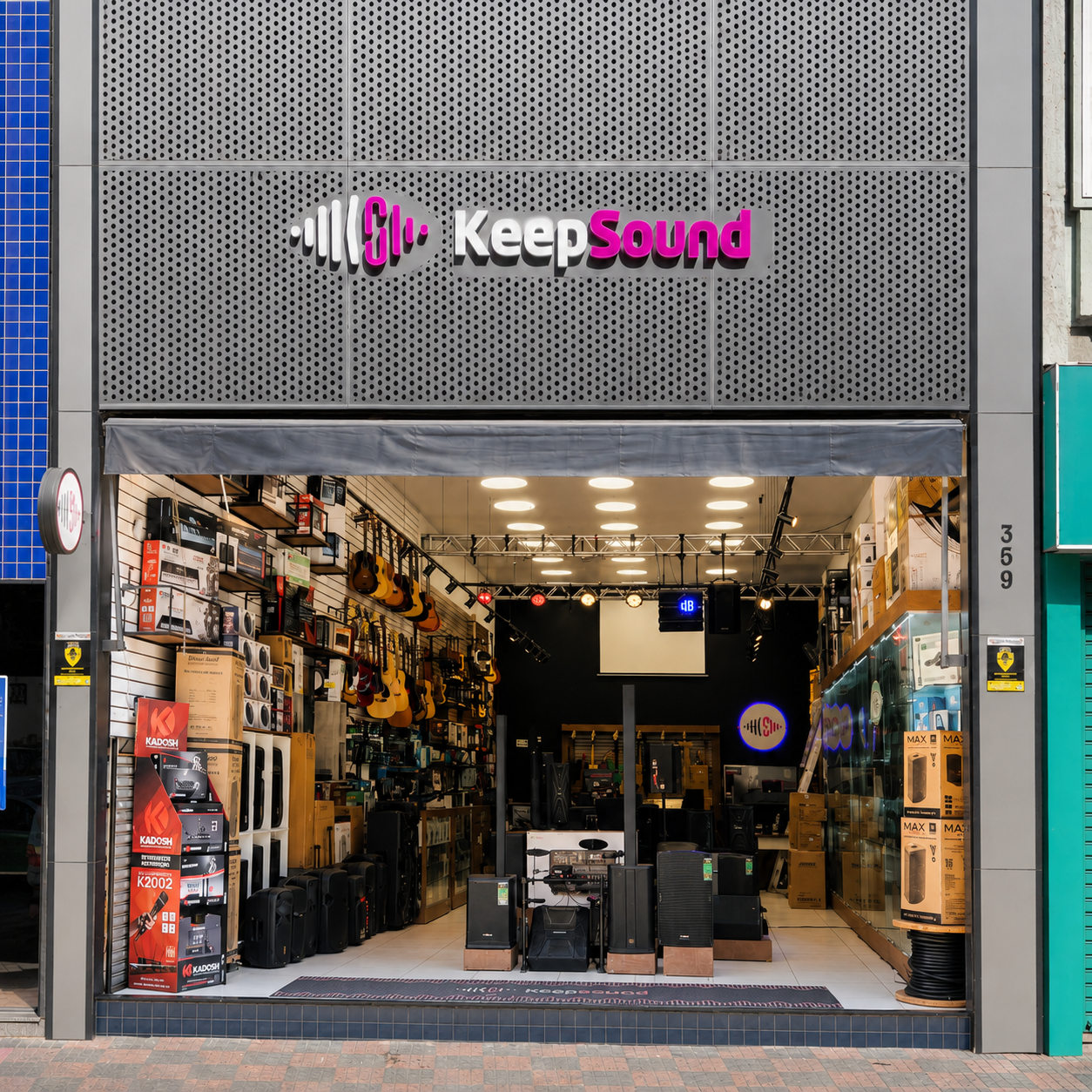 Fachada da loja KeepSound na Rua dos Andradas